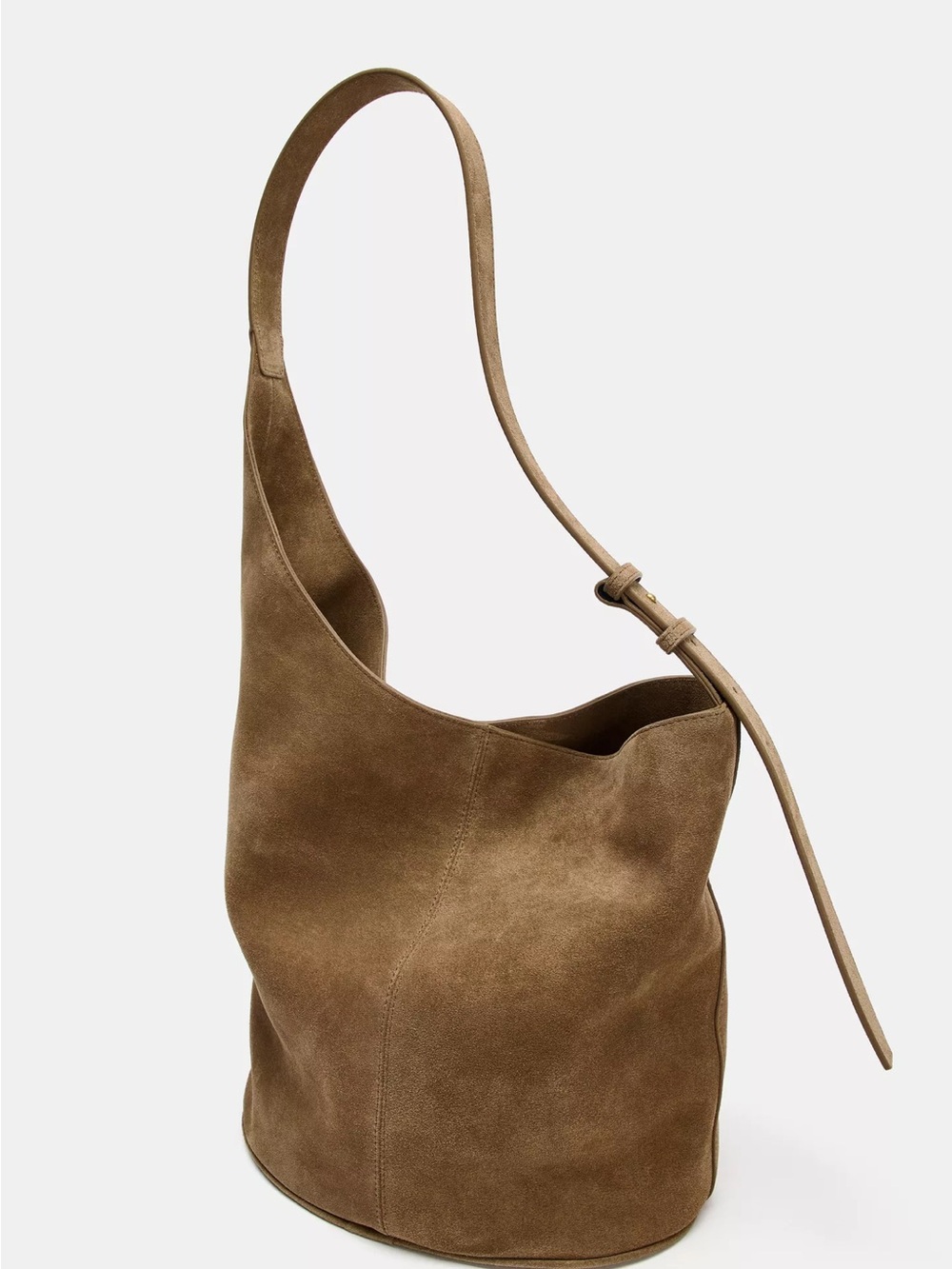 Zara Suede Hobo Tote in Brown